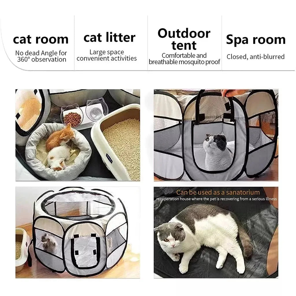 Portable Foldable Cat Tent: Easy-Setup Outdoor Travel House for Cats and Small Dogs