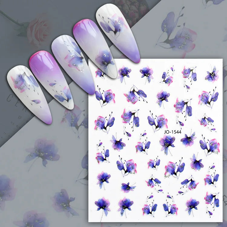 Succulent Plants 3D Nail Sticker - Spring Floral DIY Decoration