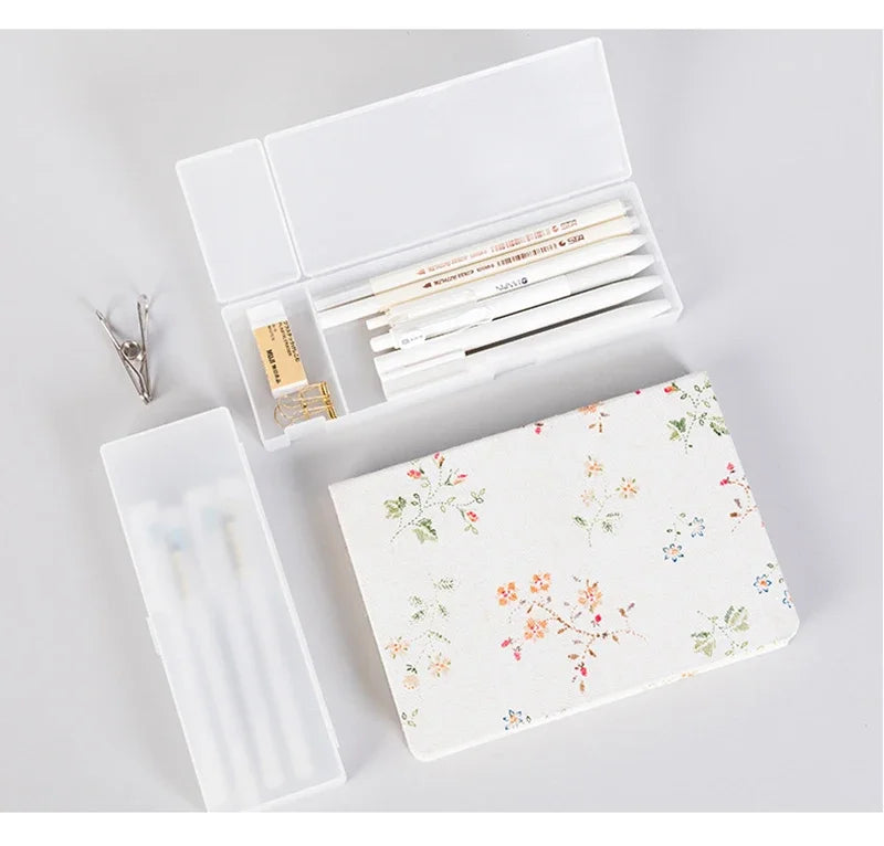 Matte Transparent Pencil Cases - Frosted Plastic Box for School and Office Supplies