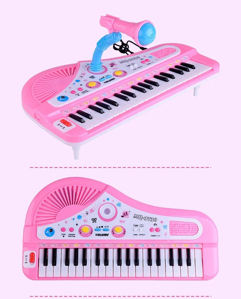 Kids Electronic Piano Keyboard - 61/37 Keys with Microphone