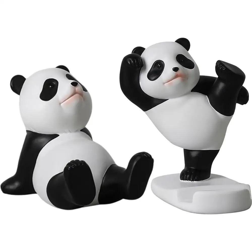Panda Figurines: Universal Mobile Phone Stand Holder and Desk Decor