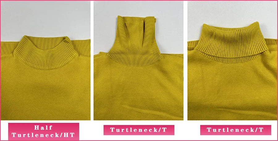 Women&#39;s Elegant Turtleneck Sweater: Thick Velvet-Lined, Warm Slim Fit Knitwear for Winter