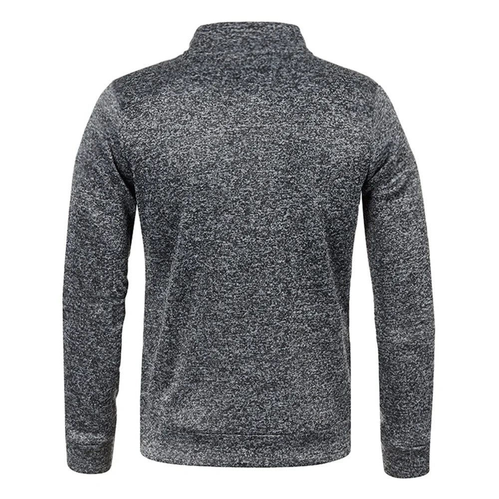 Men&#39;s Thicker Pullover Sweatshirt - Half Zipper Turtleneck Hoody