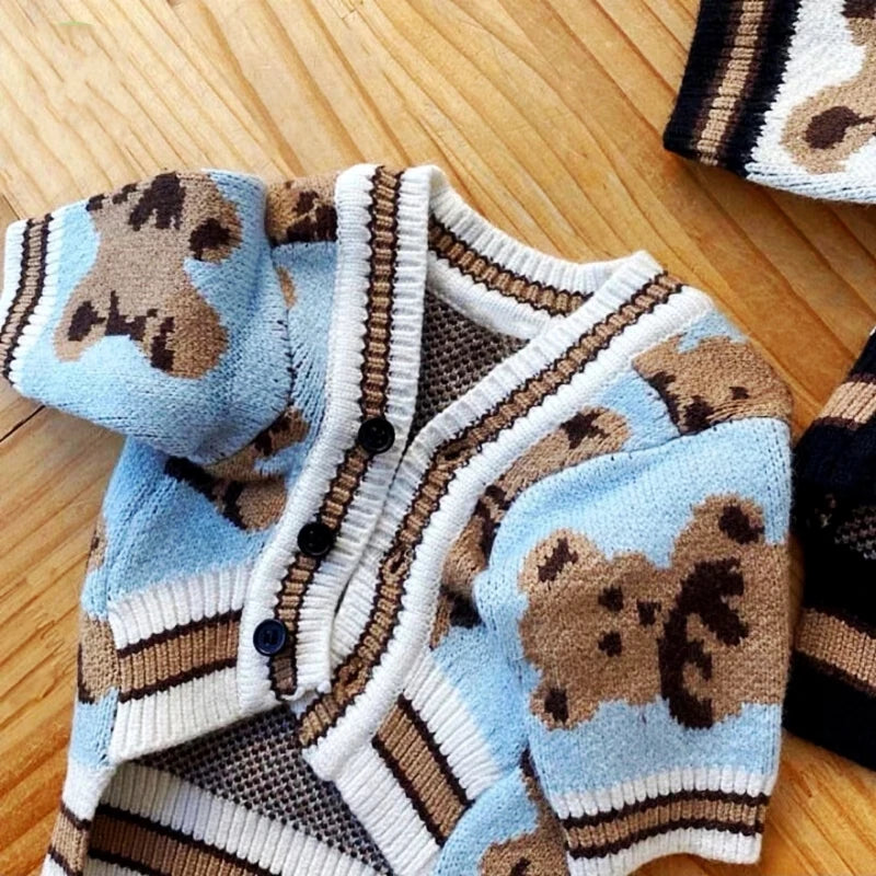 Luxury Striped Cardigan Sweater – Cozy Outfit for Small Dogs &amp; Cats