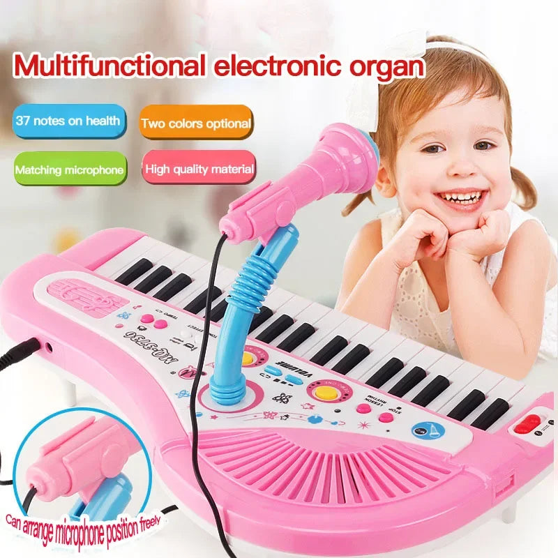 Kids Electronic Piano Keyboard - 61/37 Keys with Microphone