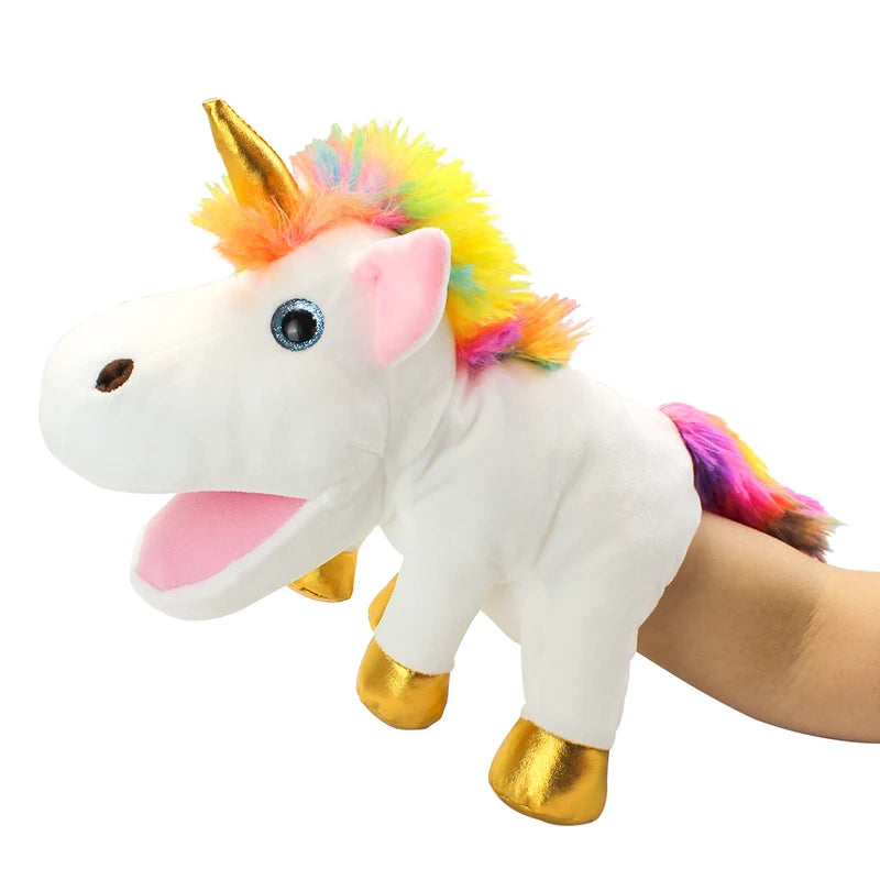 Moving Mouth Unicorn Hand Puppet Plush Toy, Interactive Parent-Child Roleplay Game, Fun Educational Toy for Kids