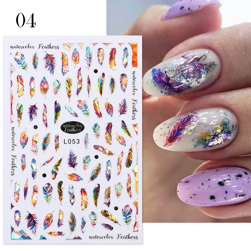 Succulent Plants 3D Nail Sticker - Spring Floral DIY Decoration