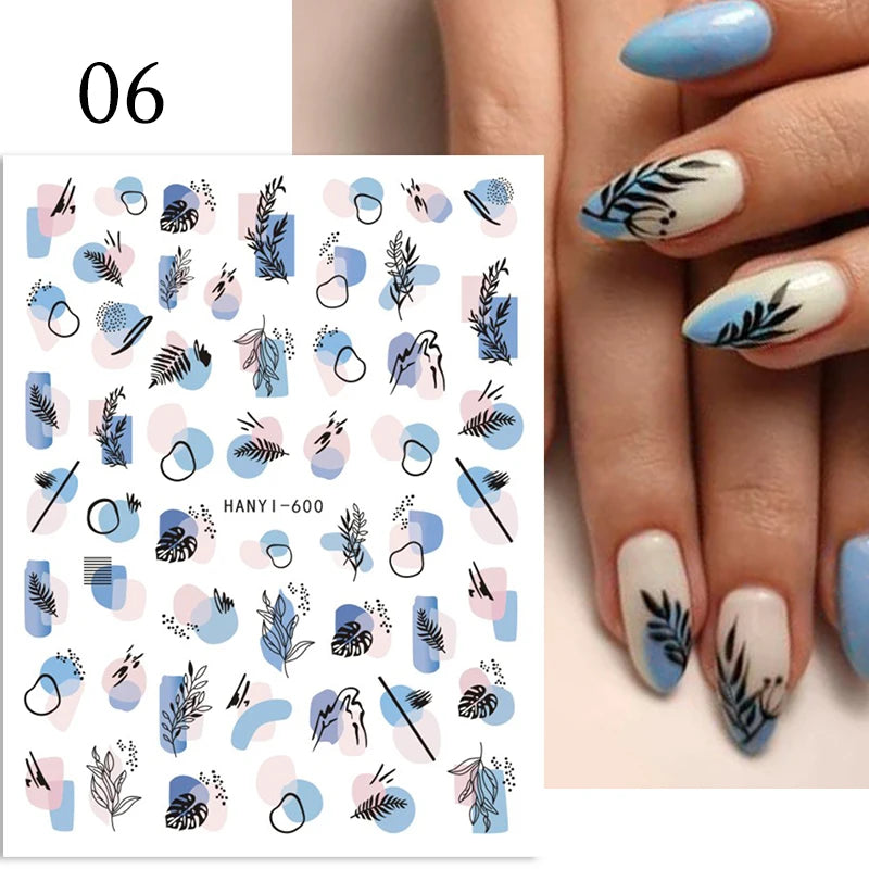 Succulent Plants 3D Nail Sticker - Spring Floral DIY Decoration