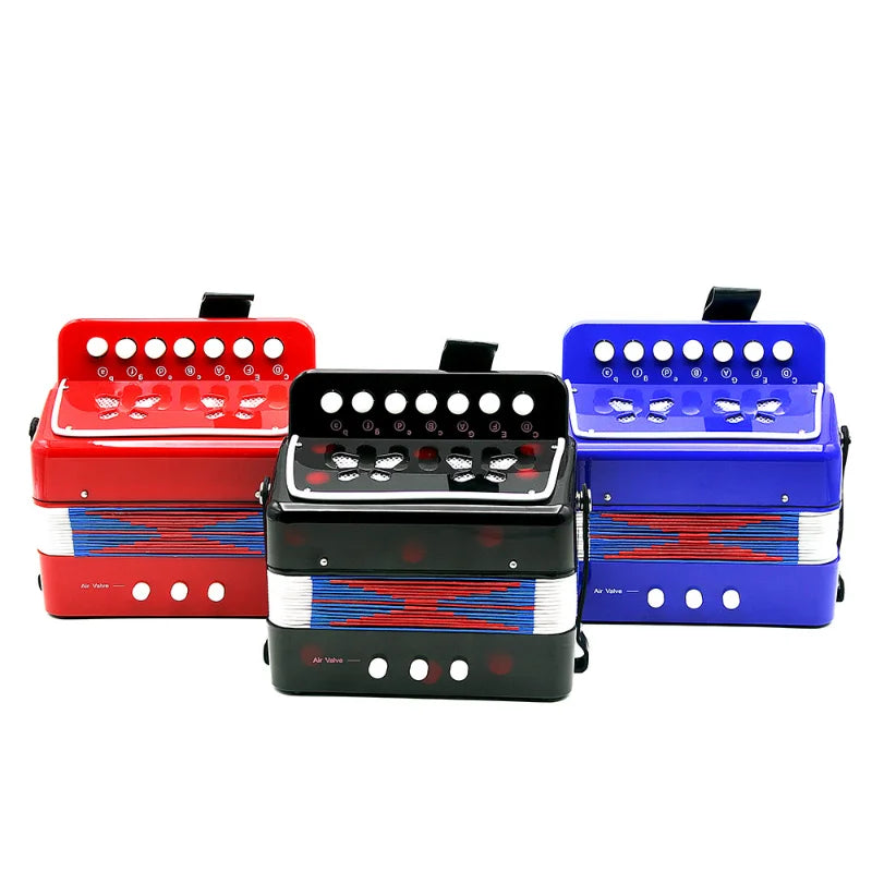 Mini 7-Key Accordion - Durable 2-Bass Educational Musical Toy