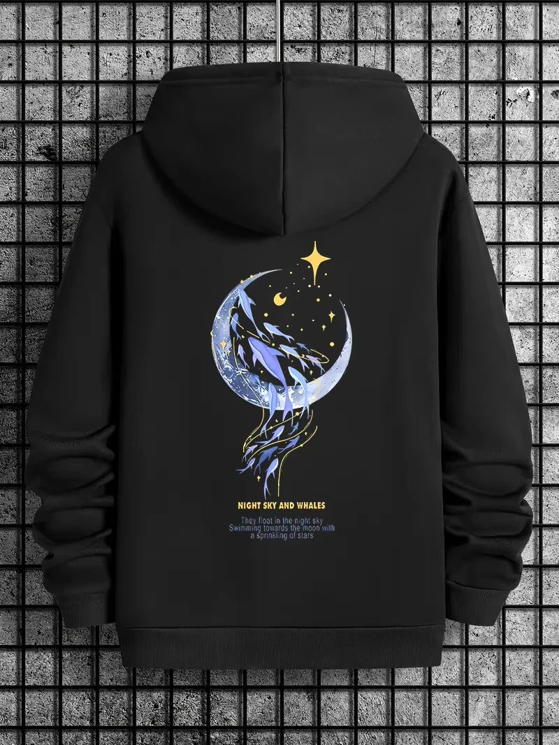 Love Print Fleece Hoodie for Men and Women, Casual Long Sleeve Pullover, Streetwear Autumn Winter Couple Sweatshirt