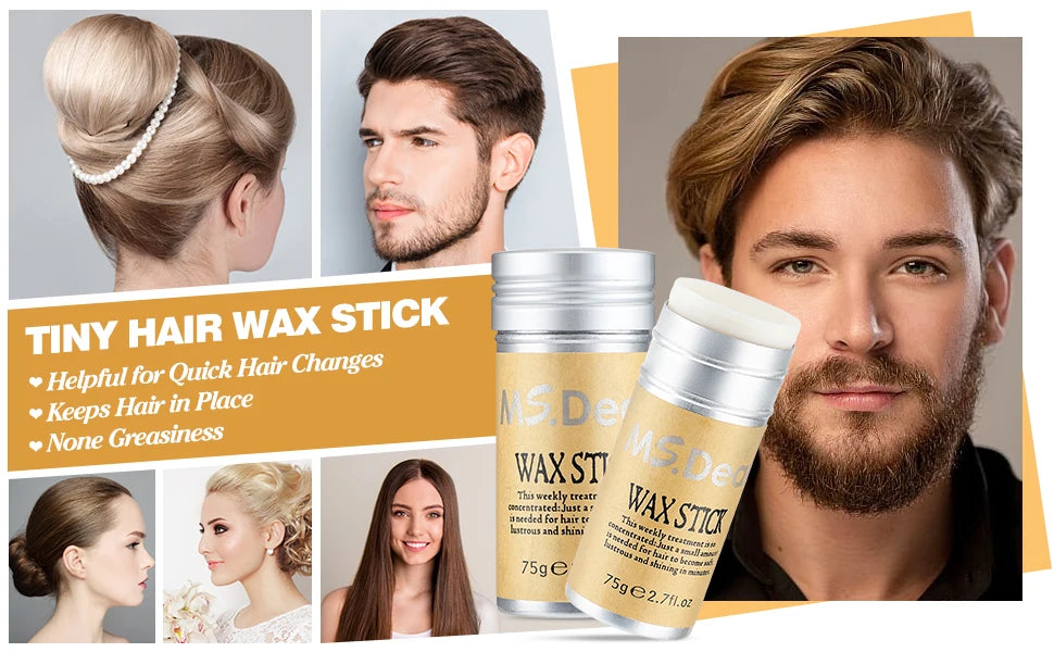 Hair Wax Stick - Non-Greasy Styling for Wigs &amp; Broken Hair