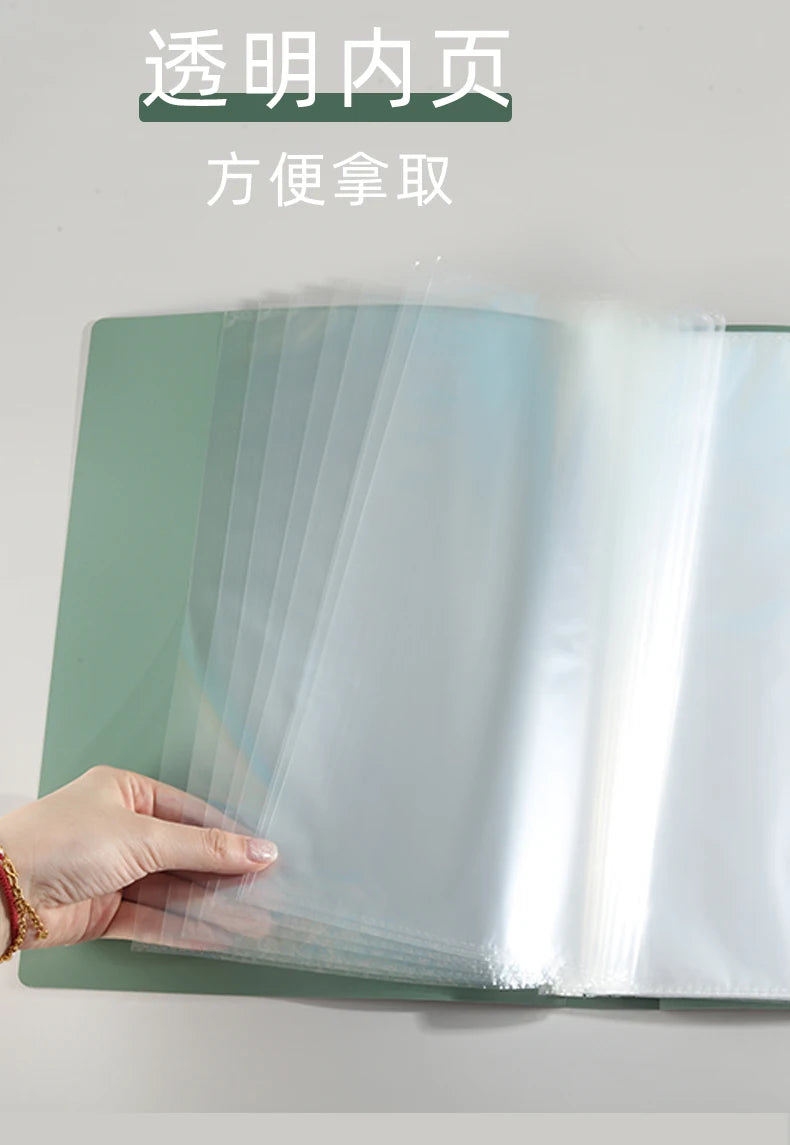 A4 Transparent Multi-Layer Folder with 20/30/40/60 Pages for Office &amp; School