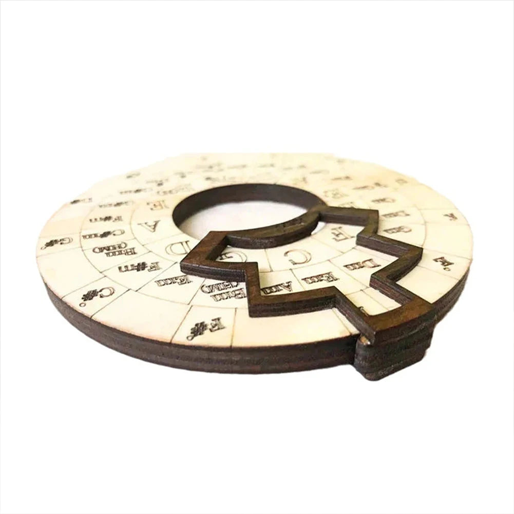 Wooden Circle of Fifths Wheel - Music Chord Tool for Musicians