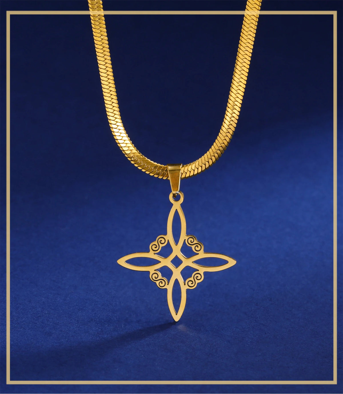 Skyrim Witch Knot Necklace – Gold Stainless Steel Snake Chain Choker, Celtic Wicca Amulet for Women