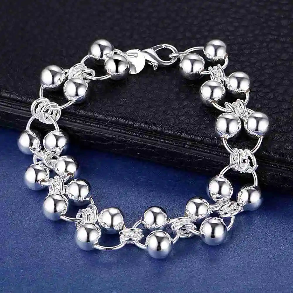 925 Sterling Silver Heart Bracelet for Women and Men, High-Quality Romance Chain Fashion Jewelry for Engagement, Party and Wedding Gift