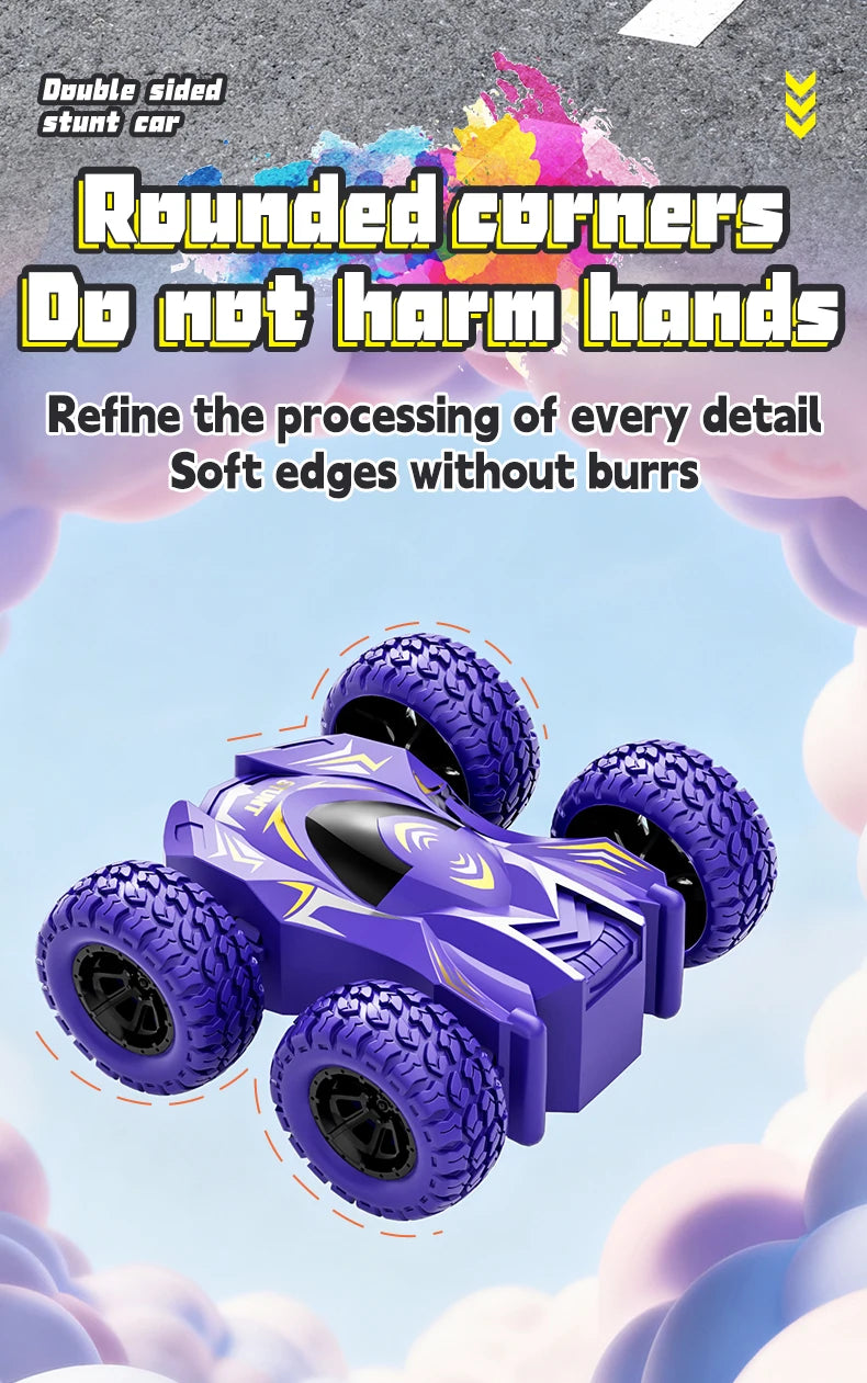 4-8 Pack 360° Stunt Cars for Kids, Friction-Powered Push-and-Go Toy Vehicles, Fun Gift for Toddlers