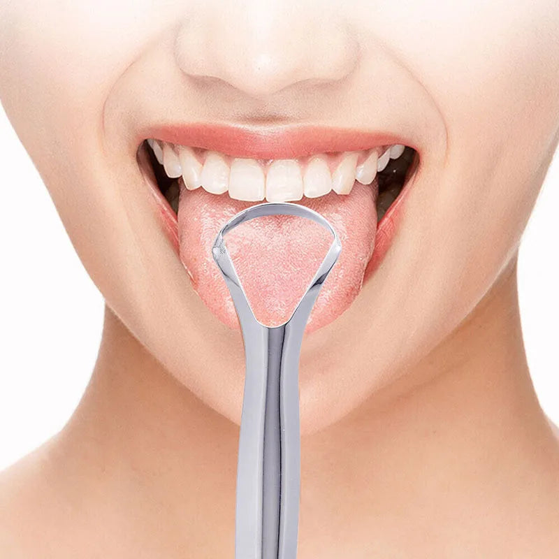 Stainless Steel Tongue Scraper - Oral Hygiene Cleaning Tool