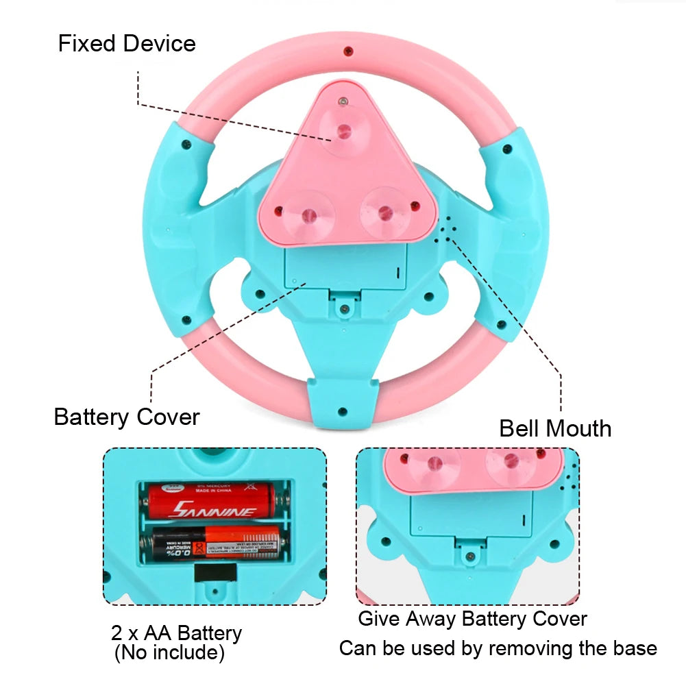 Kids&#39; Simulated Driving Toy: Steering Wheel with Sounds &amp; Music for Interactive Play