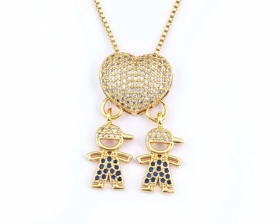 Nidin Luxury Crystal Zircon Heart Pendant Necklace for Girls and Boys, Romantic Inlaid Design Fashion
