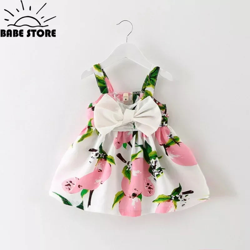 Newborn Princess Dress with Big Bow – Cute Summer Baby Girl Outfit