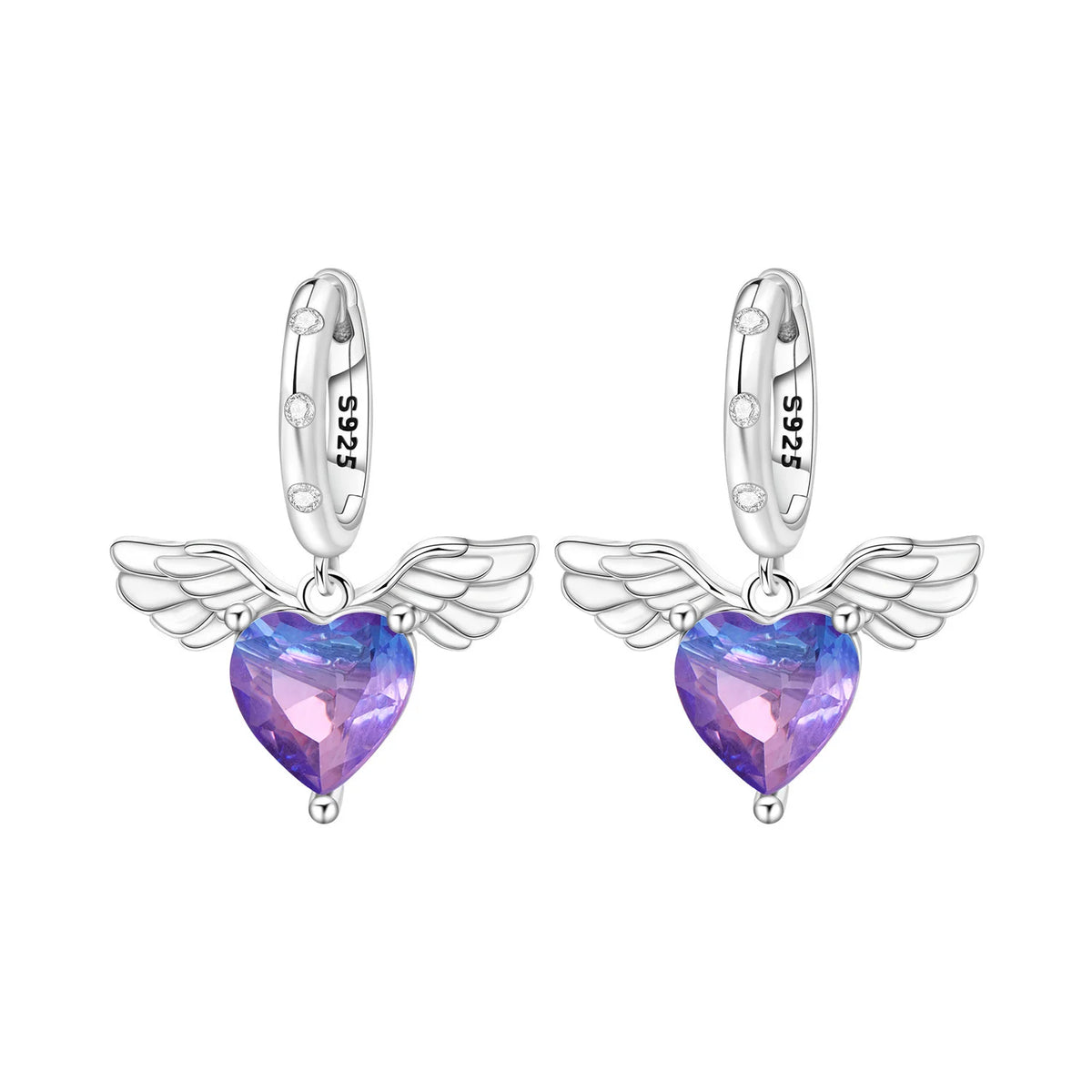 Original 925 Sterling Silver Pink Paw Print Earrings with Zircon, Heart Flower and Leaf Design, Elegant Women's Party Jewelry Gift