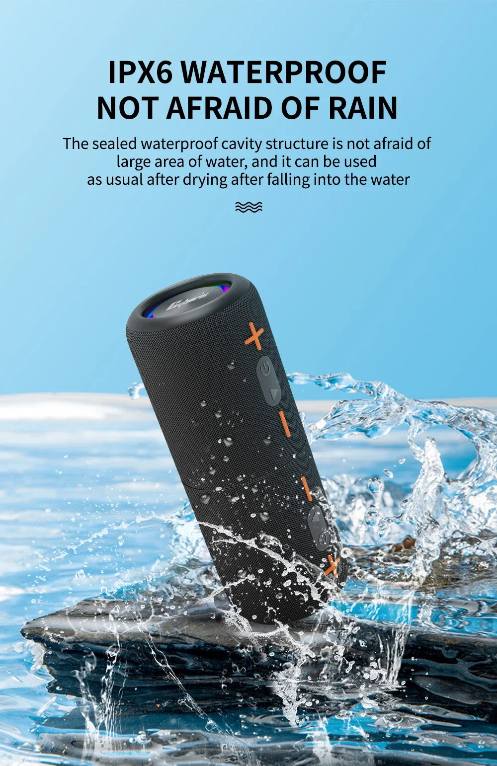 Wireless Bluetooth 2-in-1 Split Soundbox with Waterproof IPX6 and Subwoofer