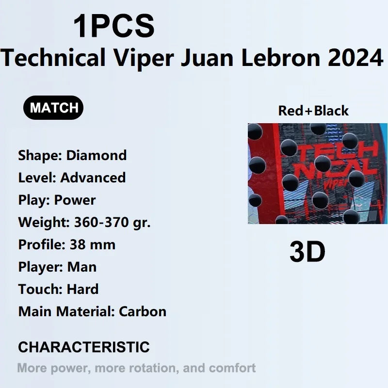 Professional-Grade Padel Tennis Racket | Lightweight Carbon Fiber Frame with Soft EVA Face