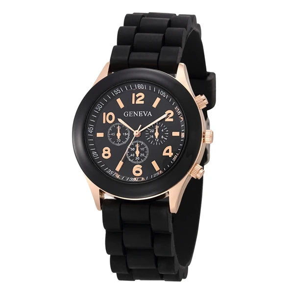 Women’s Fashion Luxury Watch – Silicone Strap Quartz Wrist Watch for Females