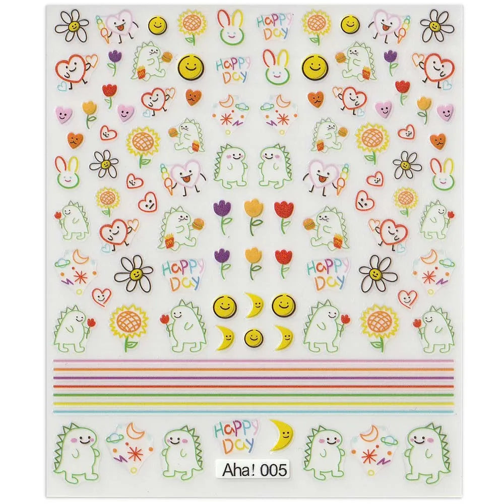 42-Model 3D Nail Stickers - Smile, Animal, Flower Easter Designs