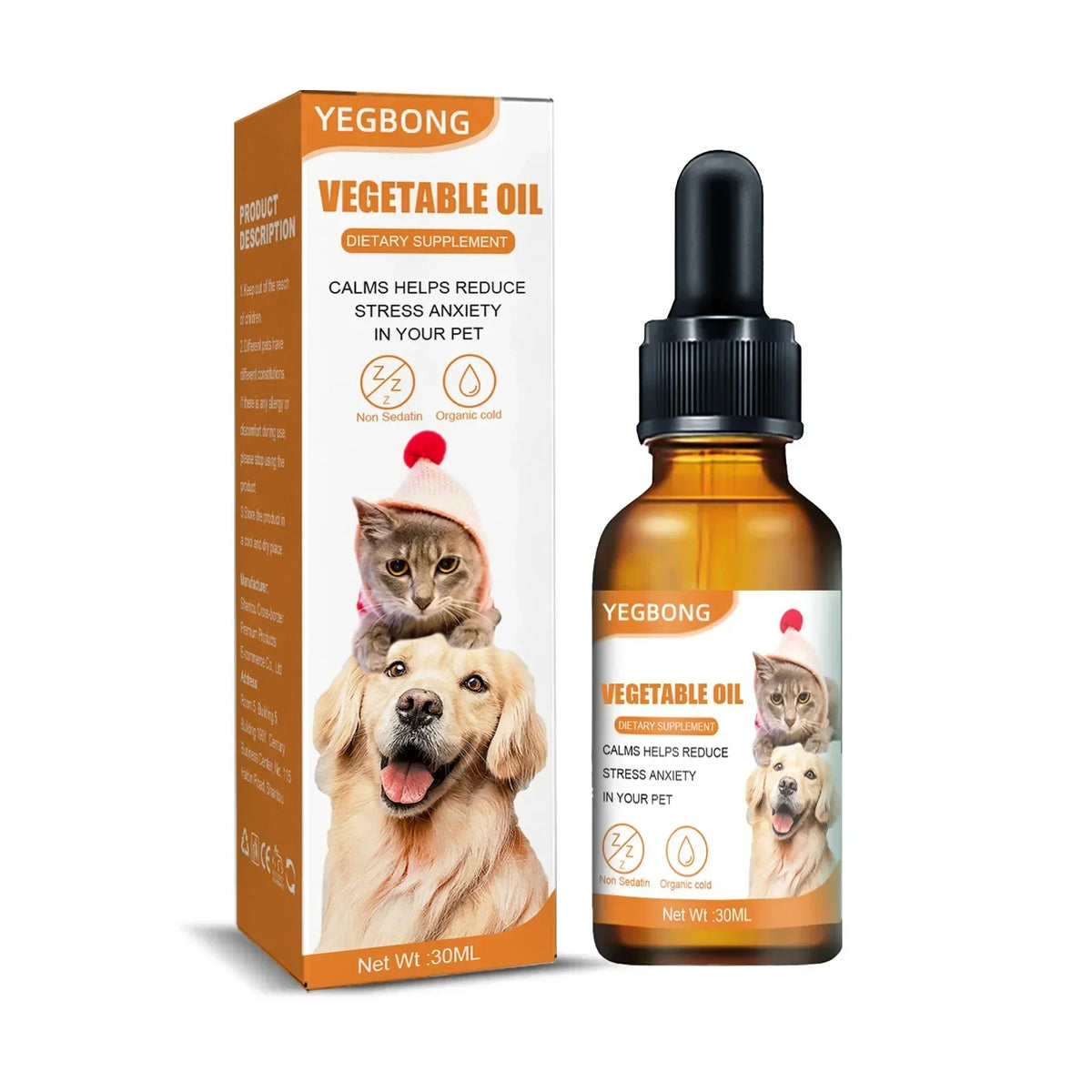 Natural Organic Calming Drops: Essential Oil Blend for Pet Anxiety Relief and Skin Health