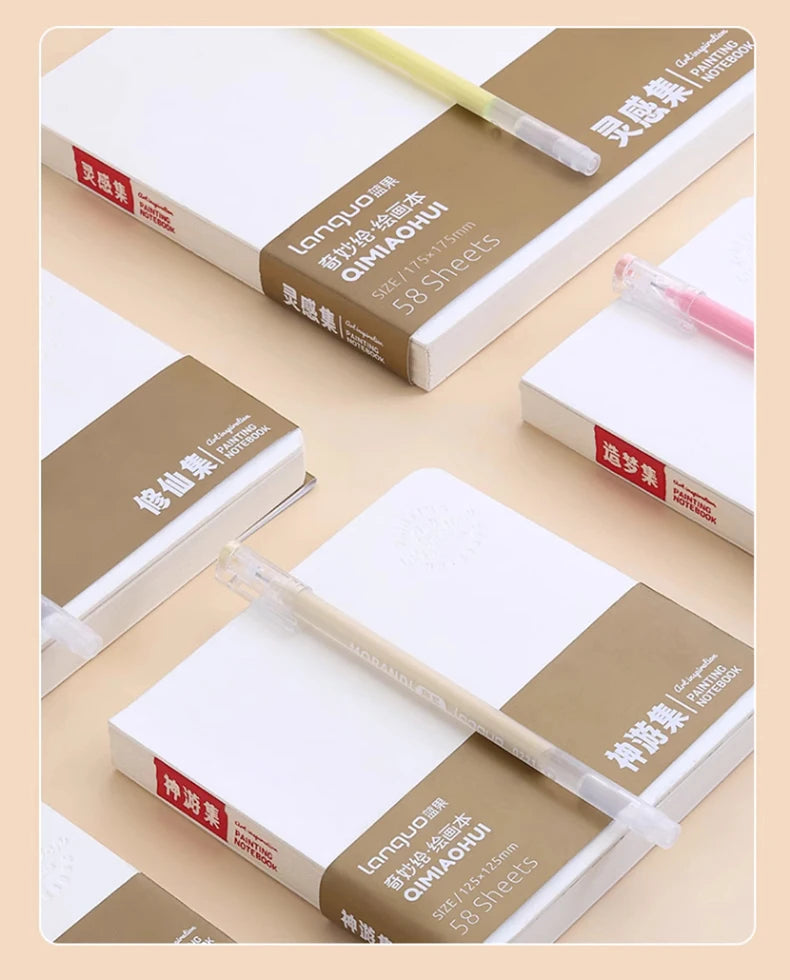 Mini Portable Handheld Drawing Book - 200g Thick White Cardboard for Watercolor