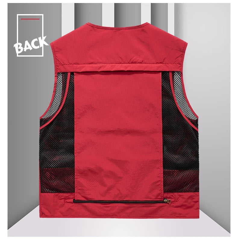 FGKKS 2023 Outdoor Leisure Vest Men&#39;s New Multi-Pocket Breathable Outdoor Sports Coat High-Quality Design Leisure Vest Men