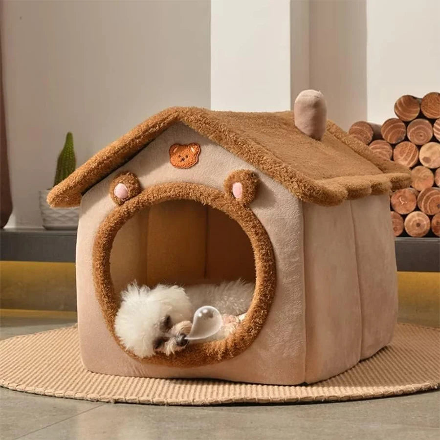 Foldable Pet House: Washable Cat Cave Sofa for Small Dogs and Medium Cats