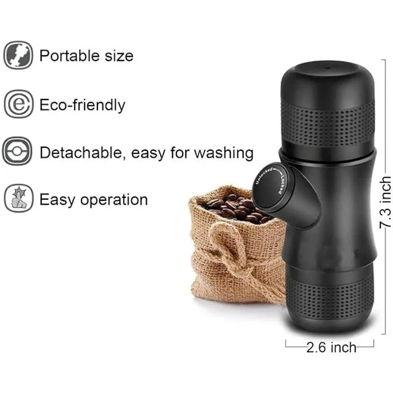 Portable Mini Hand Pressure Coffee Machine: Handheld Espresso Maker for Home and Travel