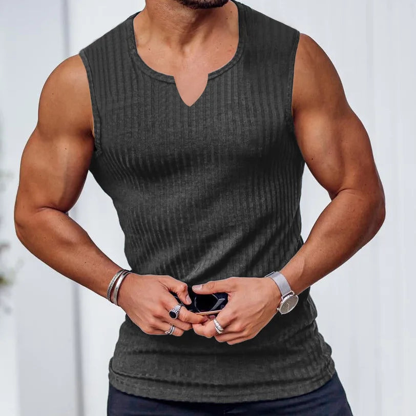 Summer new men V-neck Vest gym Tank top Men Fitness sleeveless shirt Exercise Sports Undershirt Gyms train vest