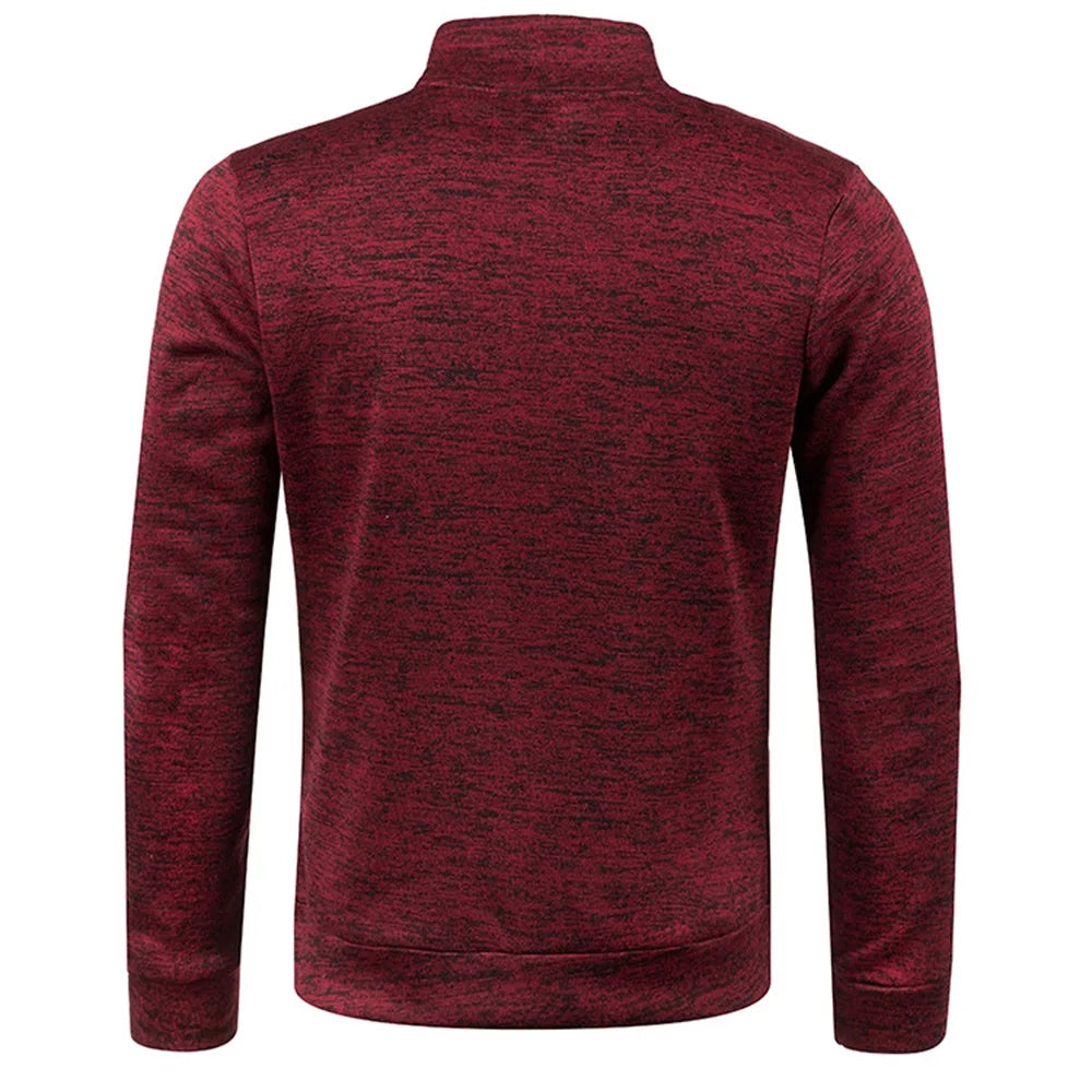 Men&#39;s Thicker Pullover Sweatshirt - Half Zipper Turtleneck Hoody