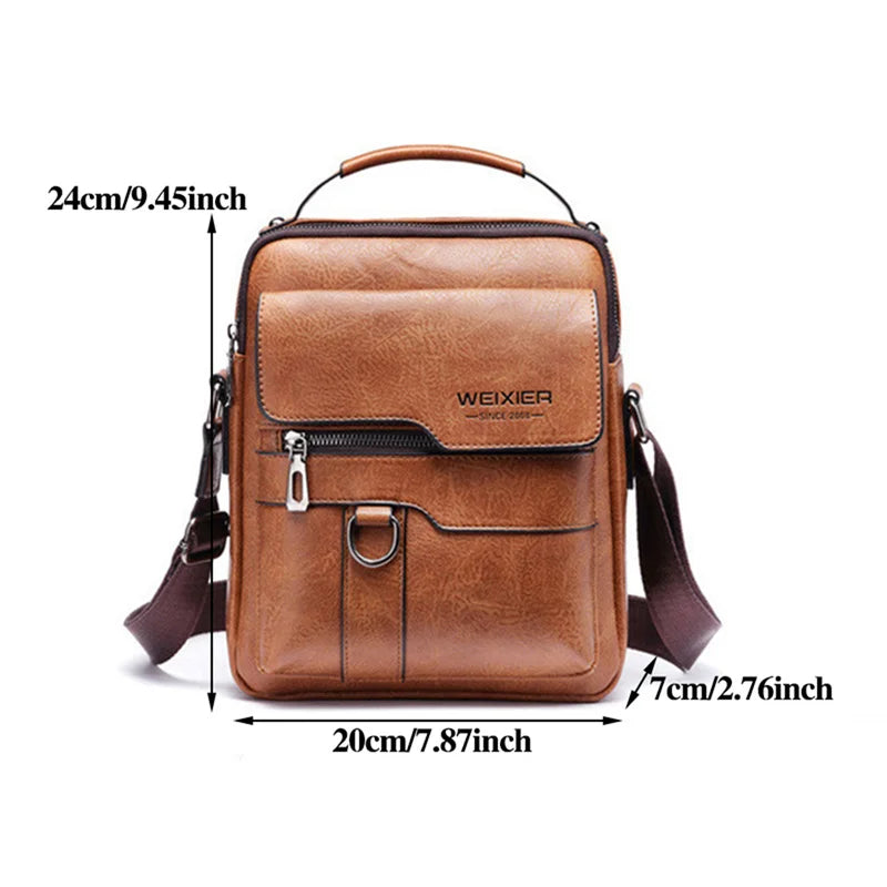 Men&#39;s Durable Leather Crossbody Sling Bag - Fashionable Travel Shoulder Pack