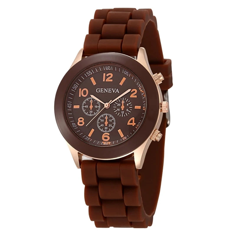 Women’s Fashion Luxury Watch – Silicone Strap Quartz Wrist Watch for Females