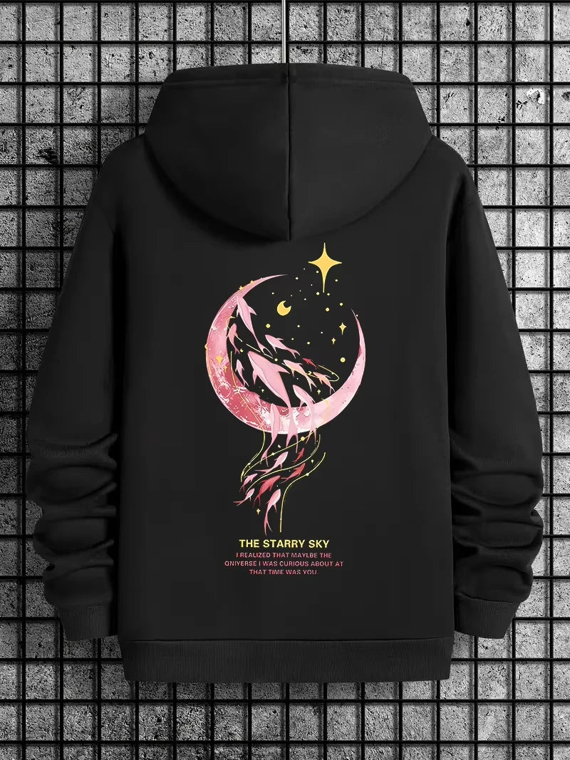 Love Print Fleece Hoodie for Men and Women, Casual Long Sleeve Pullover, Streetwear Autumn Winter Couple Sweatshirt