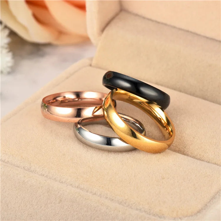 Simple 6mm Titanium Ring – Hypoallergenic High-Polished Wedding Band for Men &amp; Women, Stainless Steel Couple’s Jewelry Gift