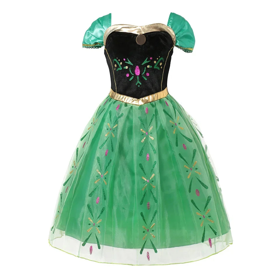 2024 Snow Queen Dress for Girls – Princess Elsa Costume, Fancy Birthday and Carnival Outfit