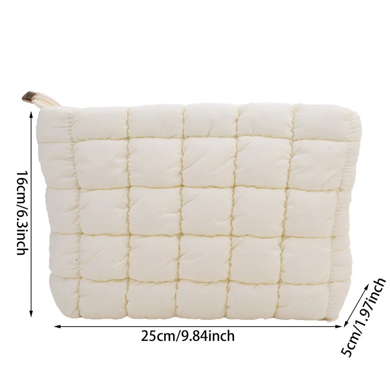 Quilted Puffer Makeup Bag - Large Cosmetic Organizer