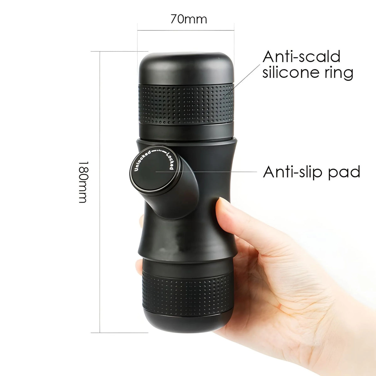 Portable Mini Hand Pressure Coffee Machine: Handheld Espresso Maker for Home and Travel