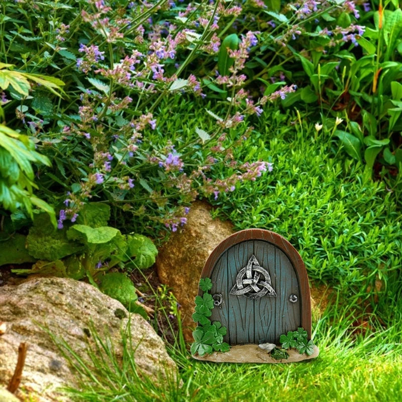 Wooden Fairy Gate DIY Garden Decor - Dwarf Elf Door Figurine for Home and Gifts