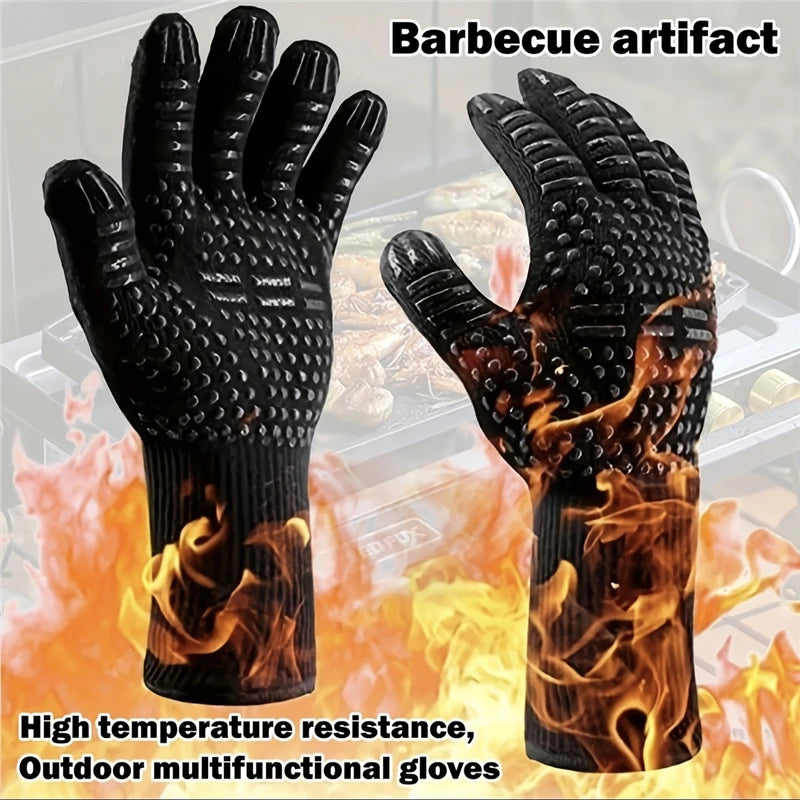 BBQ Gloves: High-Temperature Resistant Oven Mitts for 500-800 Degrees – Fireproof and Insulated