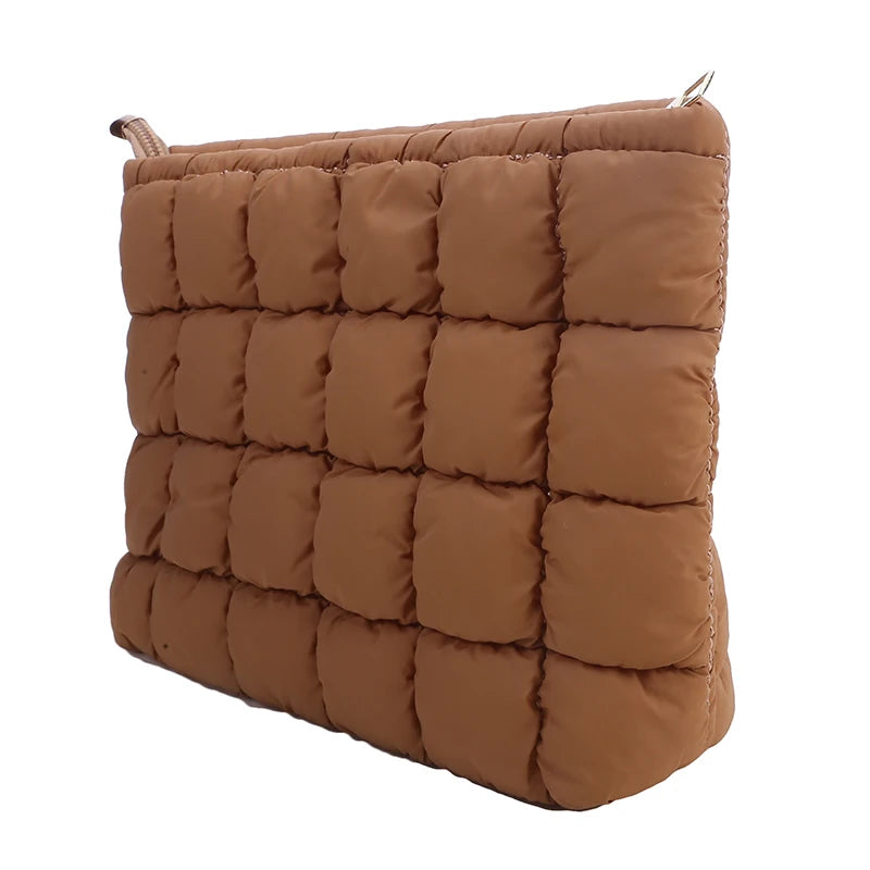 Quilted Puffer Makeup Bag - Large Cosmetic Organizer