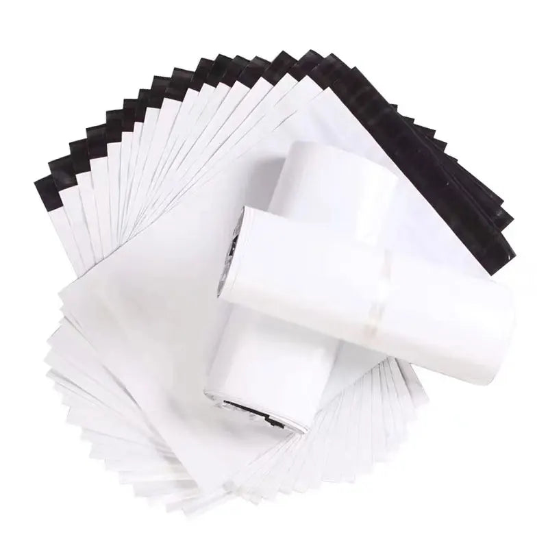 INPLUSTOP Poly Shipping Bags – Opaque White PE Plastic Express Envelopes, Self-Adhesive Seal Courier Bags for Storage and Mailing