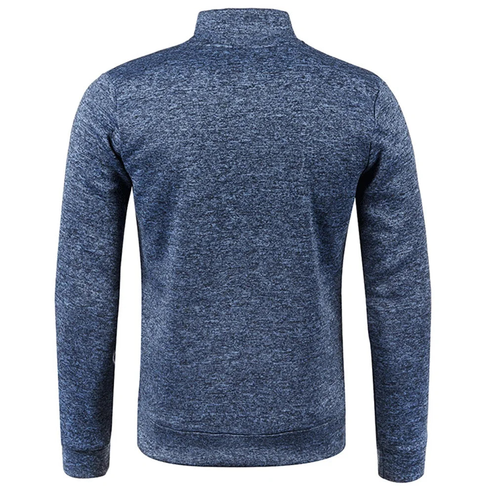 Men&#39;s Thicker Pullover Sweatshirt - Half Zipper Turtleneck Hoody