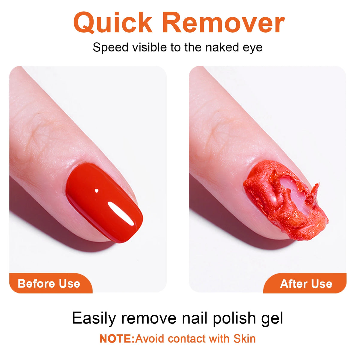 Quick Gel Nail Polish Remover - 2-3 Minute No-Soak Formula (0.51oz)