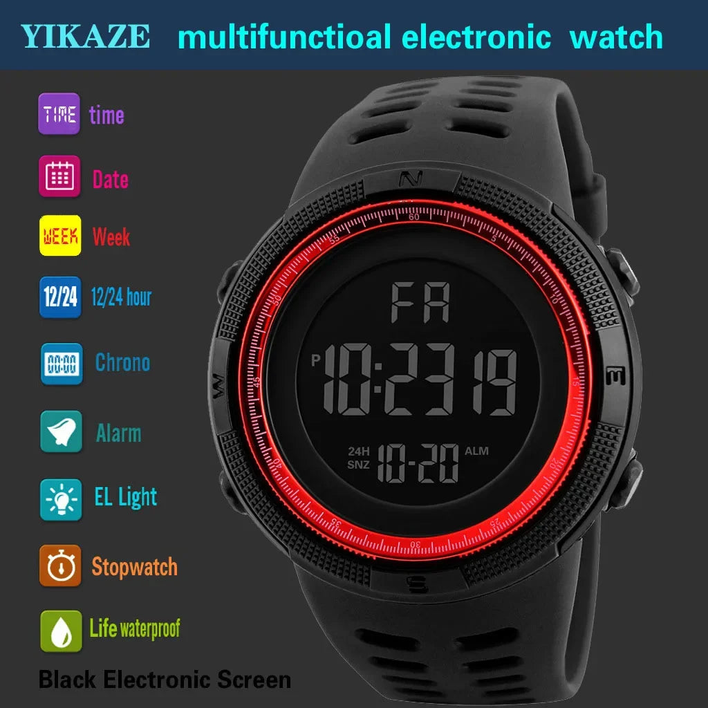 Military Sports Digital Watch – Multifunction Waterproof Wristwatch for Men and Students